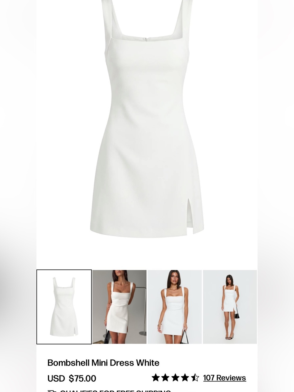 Princess Polly Bombshell Mini Dress White